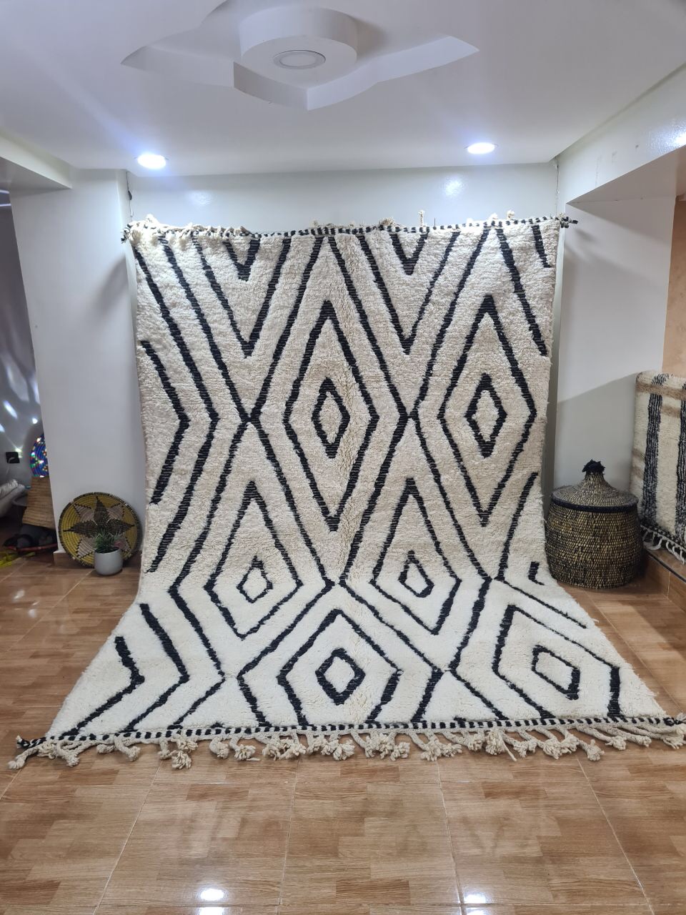 White Fatram Marokkaans handgemaakt tapijt150 cm x 100 cm